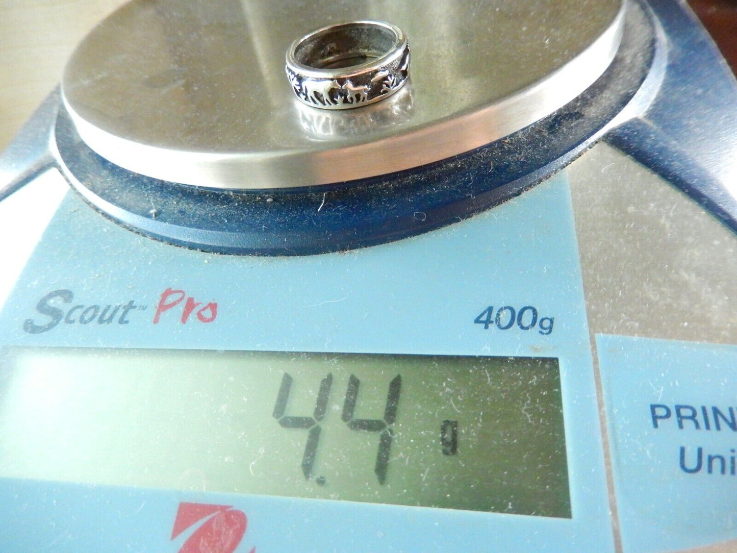 *VINTAGE* Sterling Silver Horses Cowgirl 6.25 mm Wide Band Thick Ring Sz 6