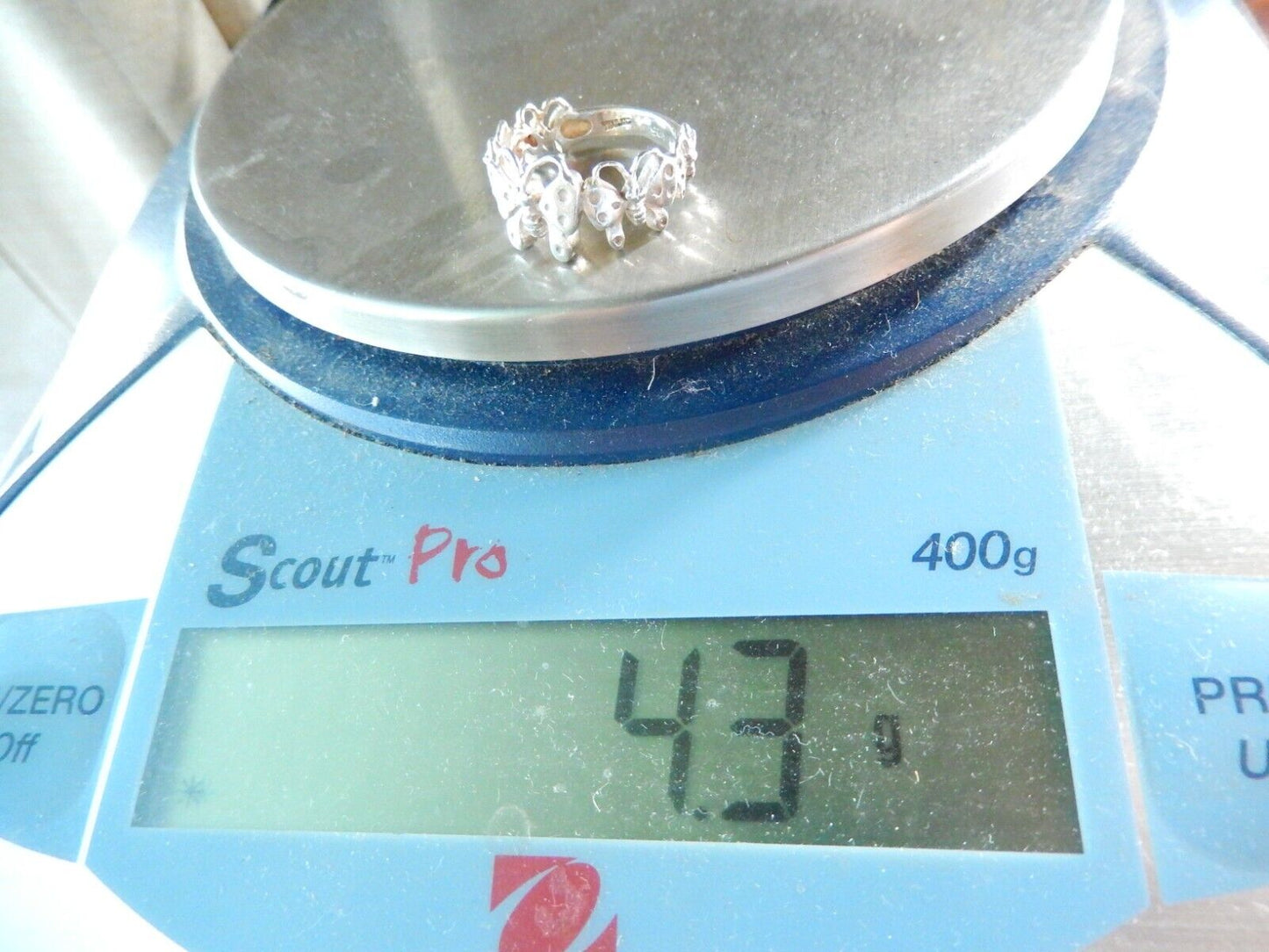 Sterling Silver Butterfly Band Ring Size 8.5
