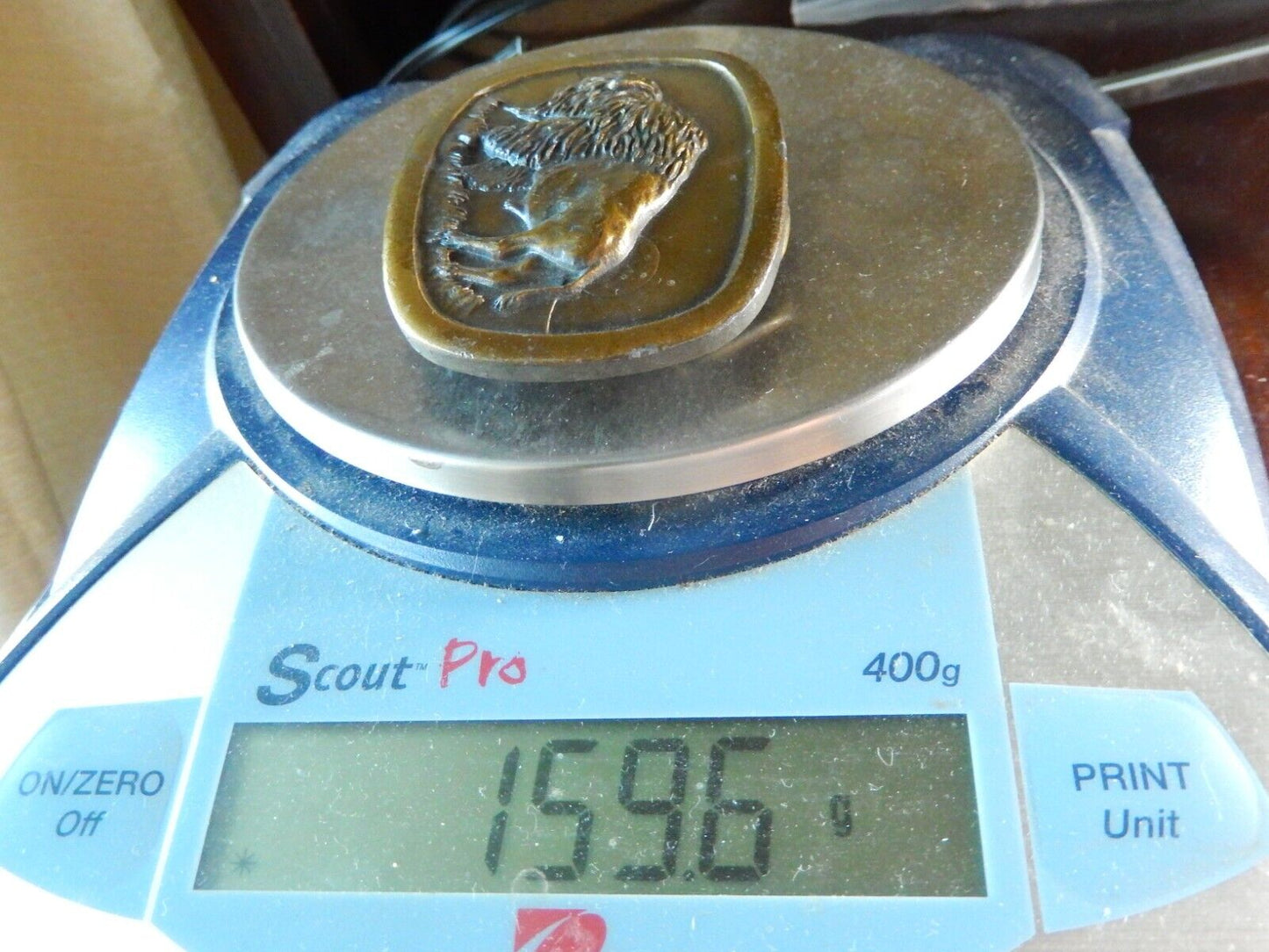 Bison Largest American Land Animal Indiana Metal Craft Vintage 1977 Belt Buckle