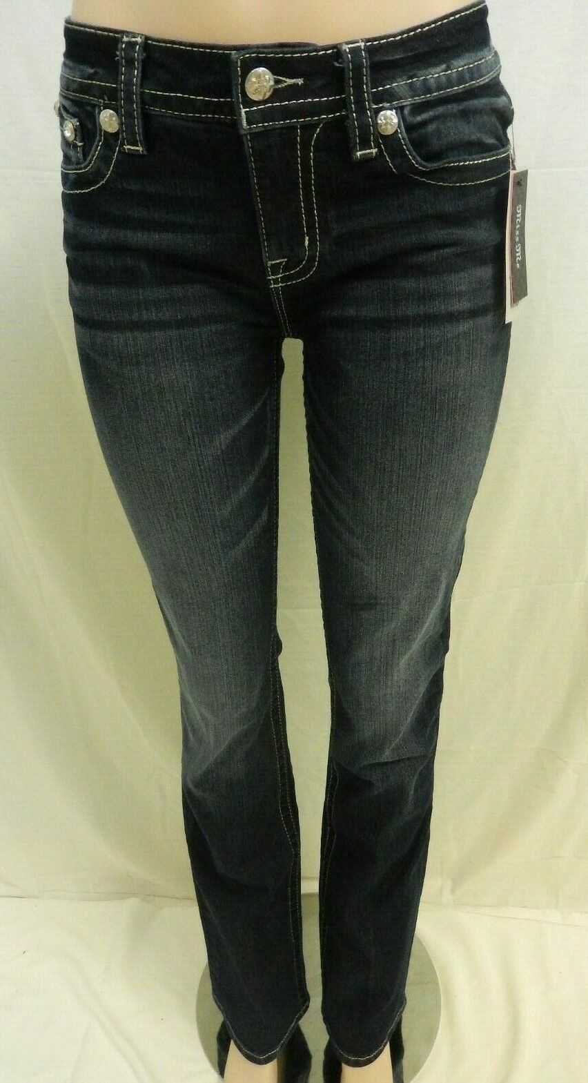 NWT Miss Me M3295B Chloe Boot Embroidered Cross Pocket Jeans Size W26 x L34