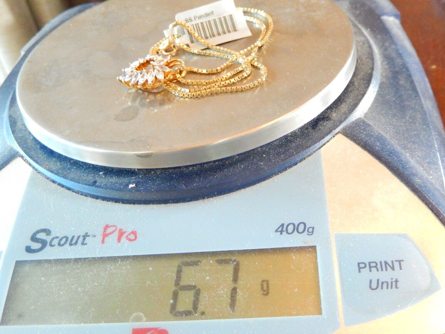 Gold Vermeil 925 150 CT Marquise Cut CZ Heart Pendant w18 Gold Vermeil Chain