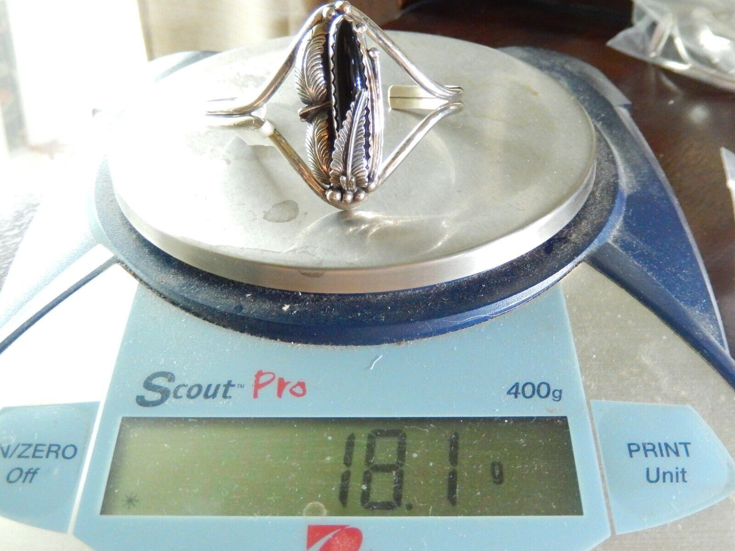 *VINTAGE* Signed H. SLIM Navajo Native American Cuff Bracelet Sterling Silver