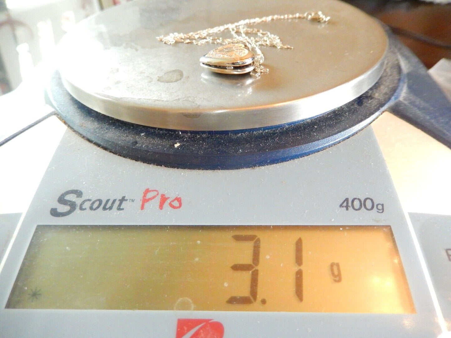 *VINTAGE* Sterling Silver 925 Etched Heart Locket Pendant w/20" Sterling Chain