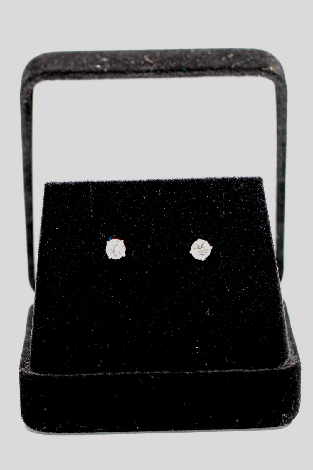 New!! Solid 14K White Gold .68 CT TW Natural Diamond Stud Earrings