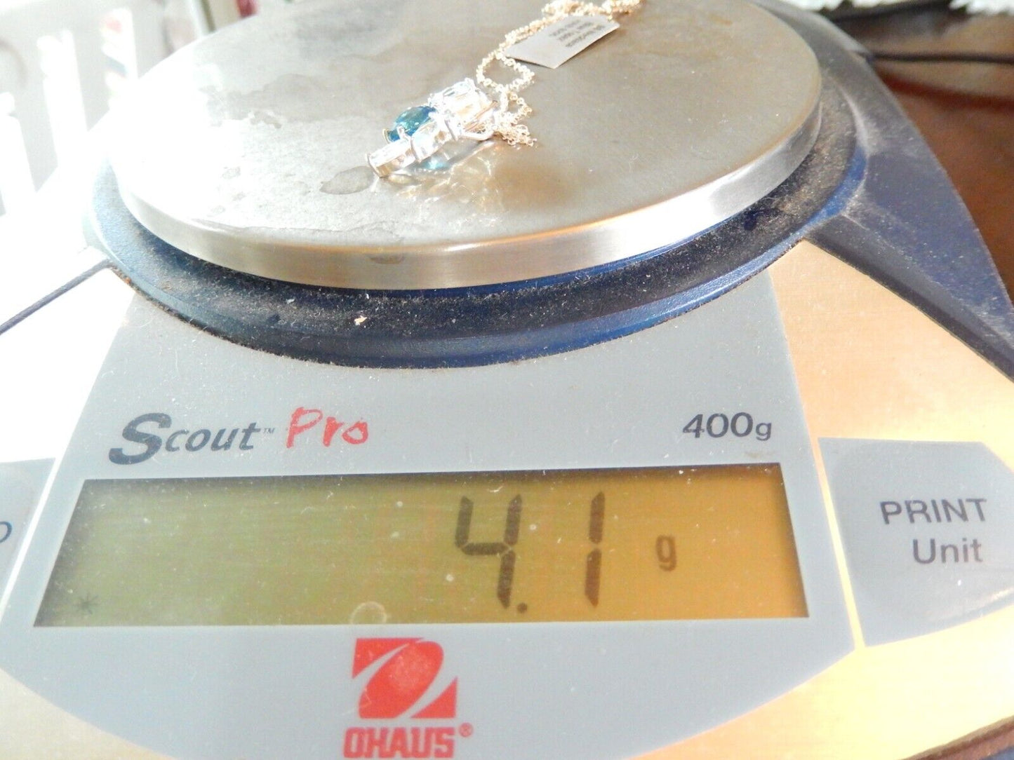 Sterling Silver Free Form London Blue & Sky Blue Topaz Pendant w/18" Ster. Chain