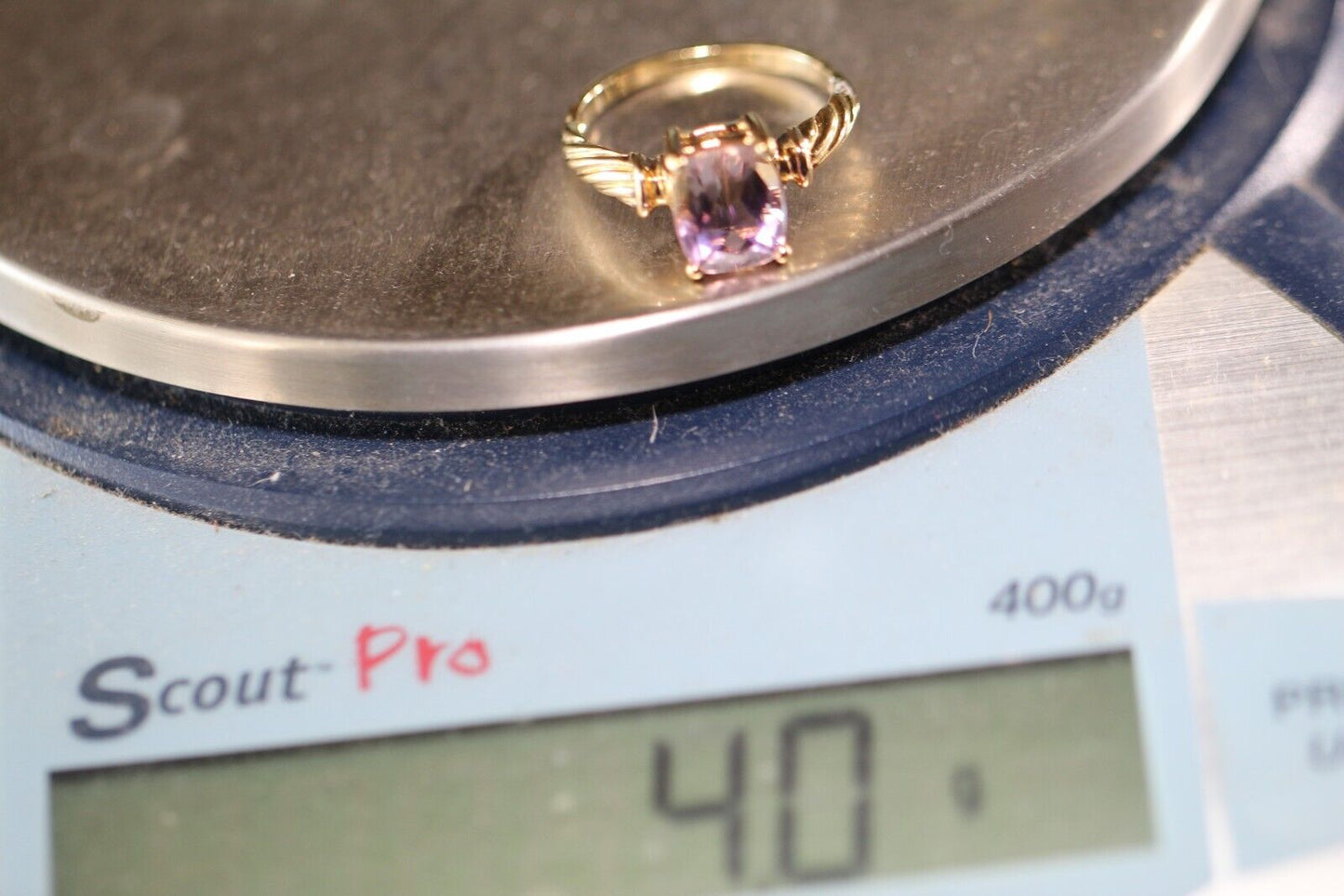 *VINTAGE* Gold Vermeil Sterling 3.0 CT Emerald Cut Ametrine Ring Sz 9.75
