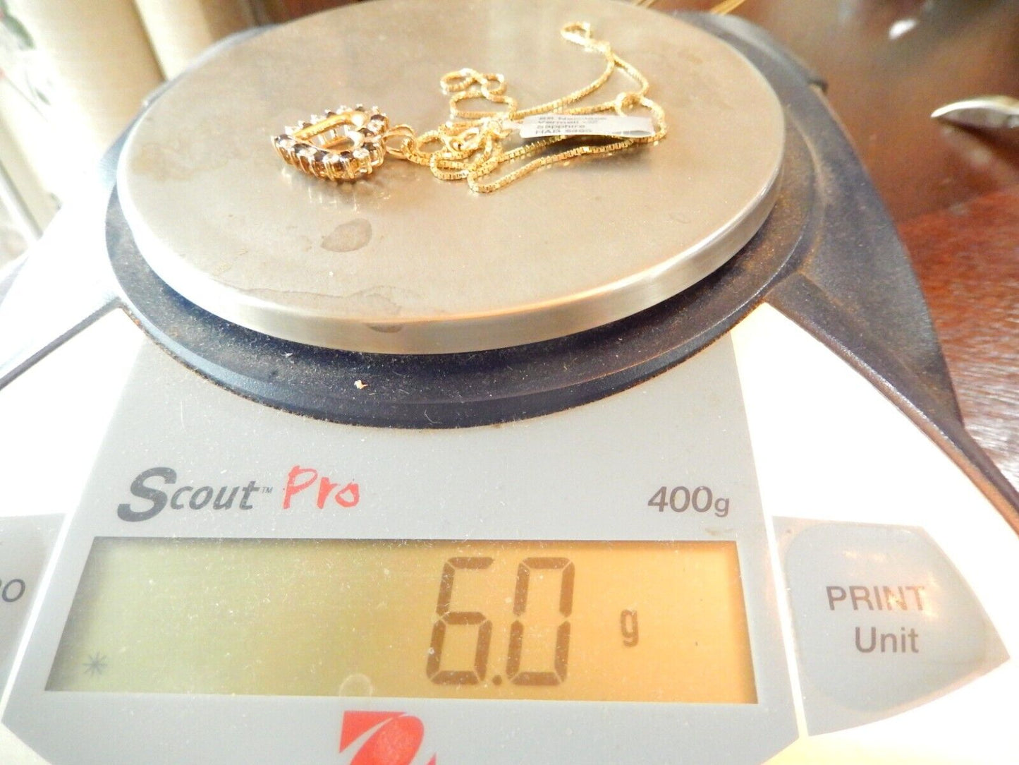 NEW Gold Vermeil 925 Sapphires CZ Heart Pendant w18 Vermeil Chain
