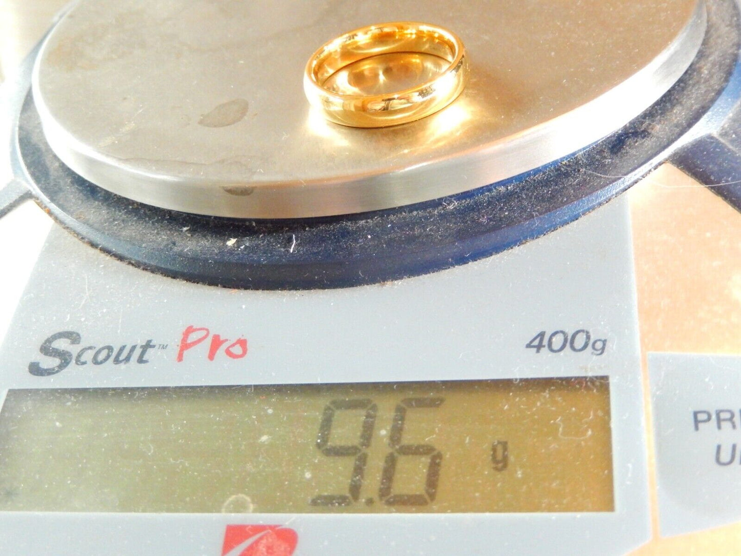 "NEW" Classic Gold Tone Tungsten 5MM Unisex Comfort Fit Wedding Band sz - 10.5