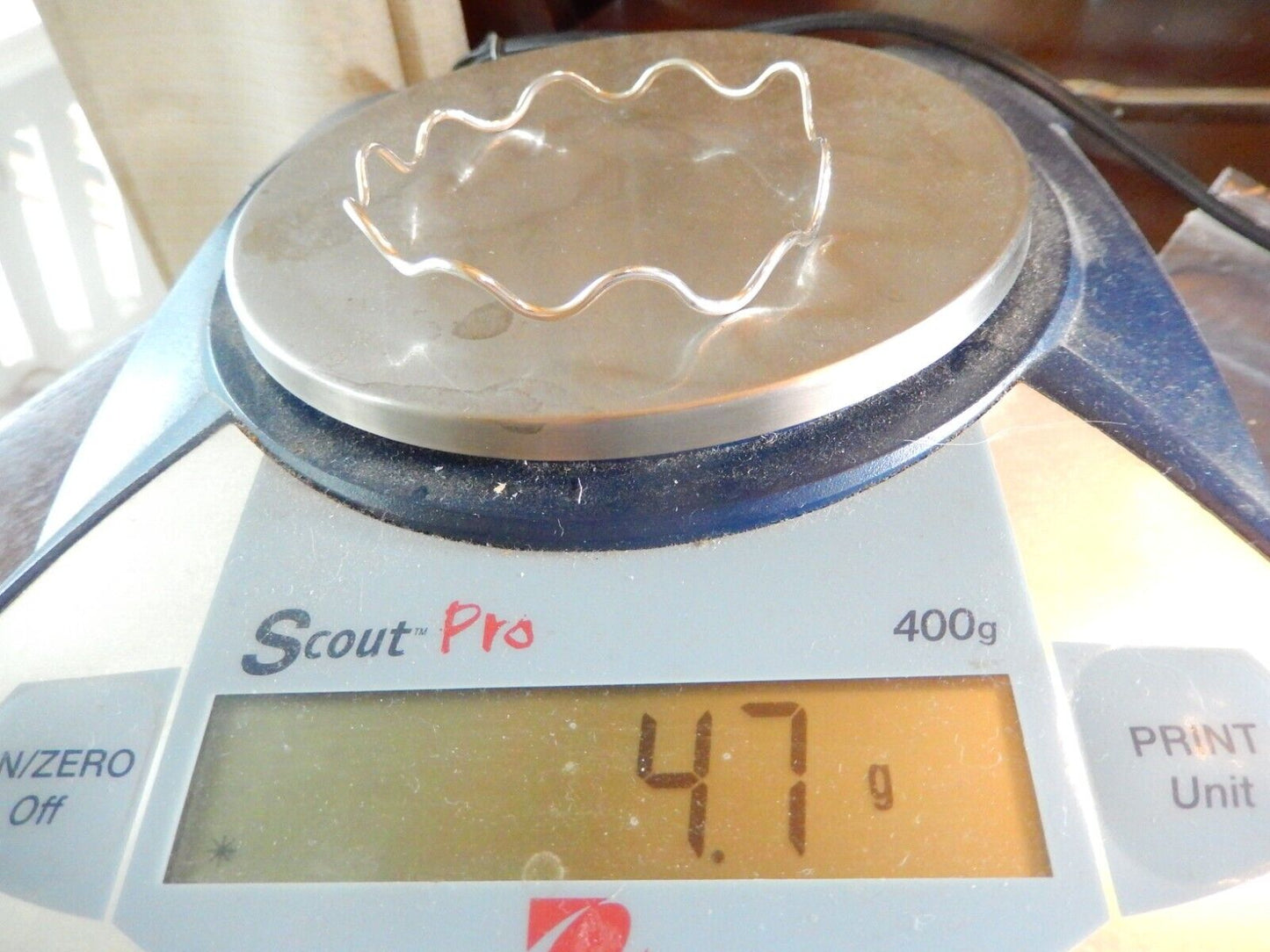Sterling Silver - Wavy Waveform Bangle Bracelet - 1.75mm Wide 2-3/4" ID