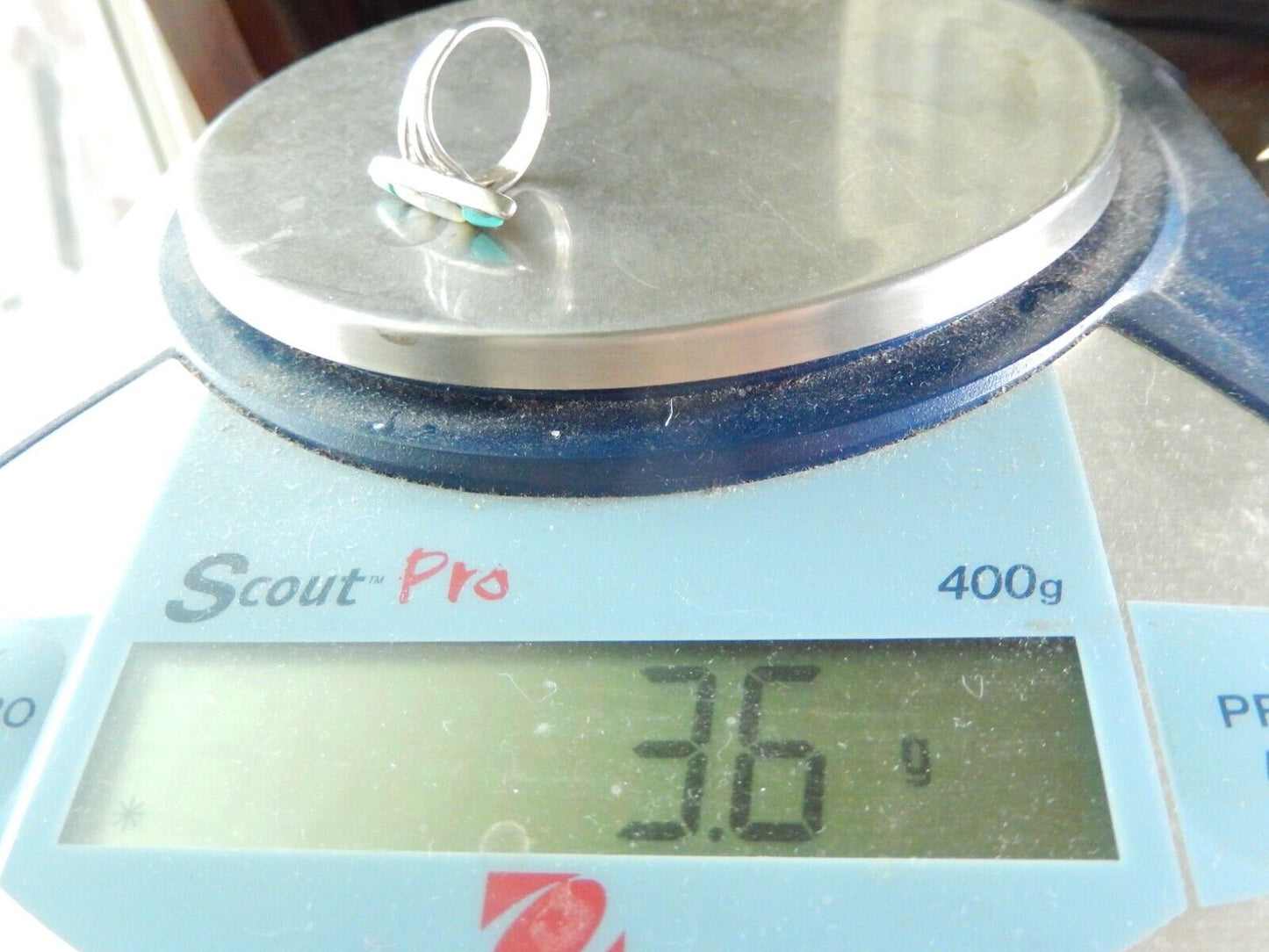 Vintage Sterling Silver Southwest Turquoise Mother of Pearl Ring Size 6