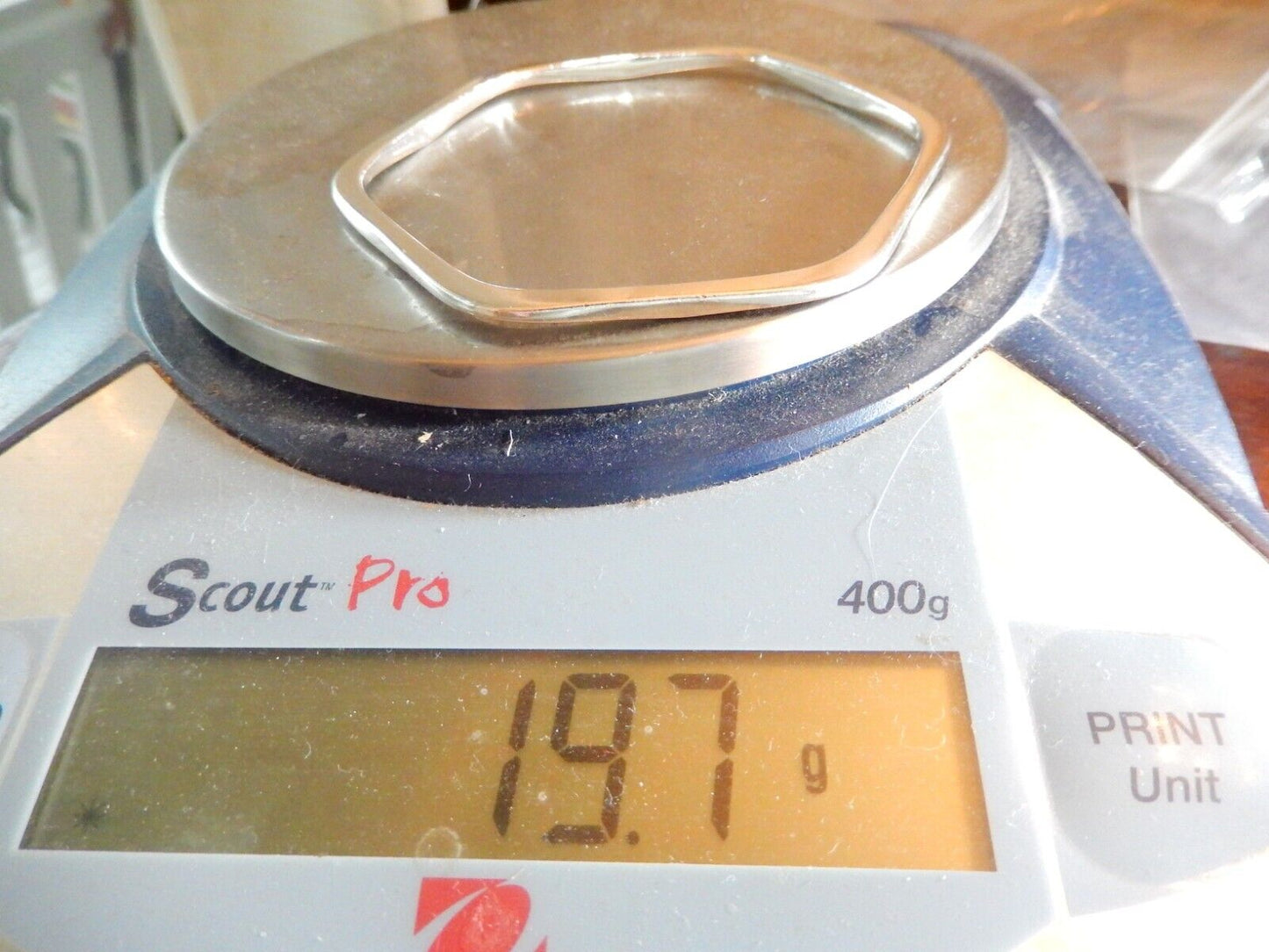 Artisan Unique 6-Sided Bangle Bracelet Design 19.7 Grams