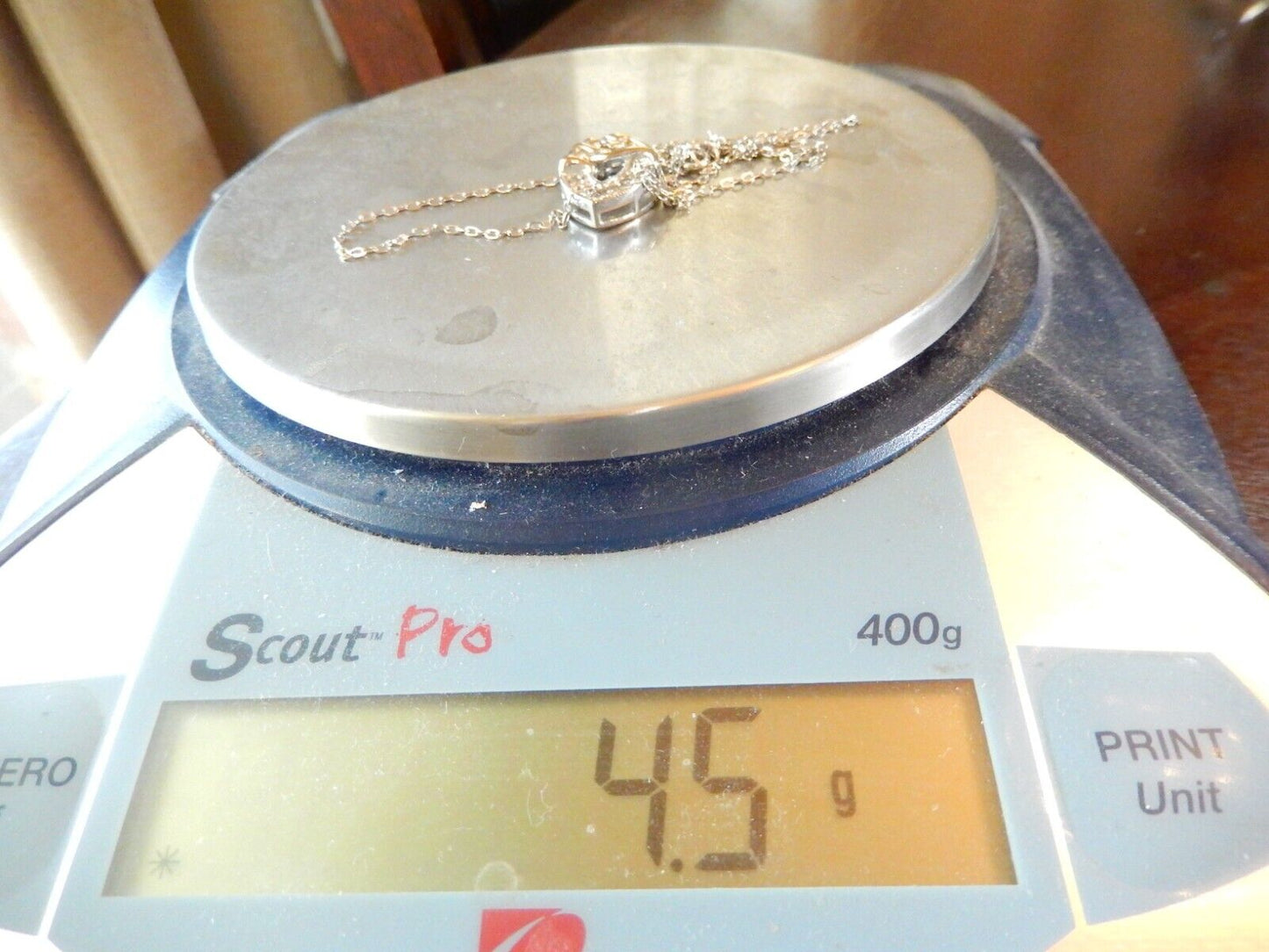 VINTAGE Sterling Silver Mother Child Heart CZ Pendant w 20 Sterling Chain