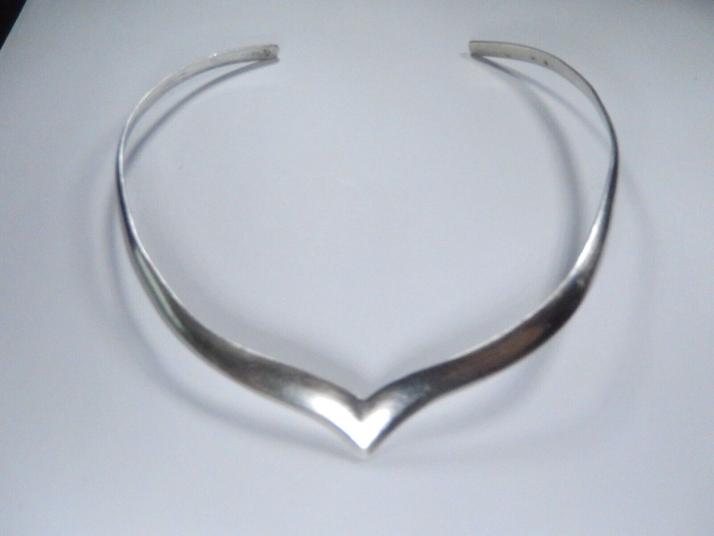 Vintage TAXCO TL-BB Sterling Silver Choker Pointed Collar Necklace