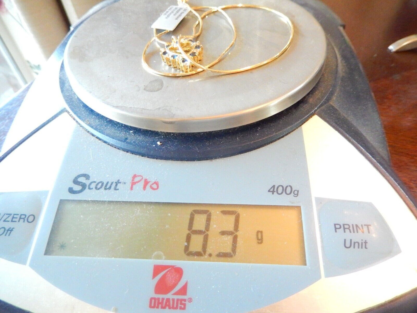 NEW Gold Vermeil 925 Sapphires CZ Heart Pendant w18 Vermeil Chain