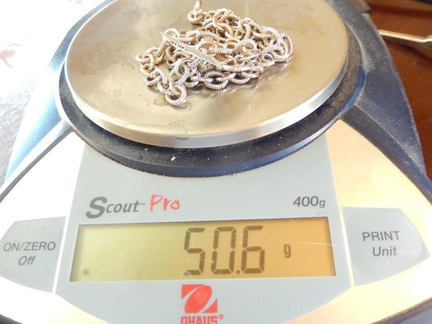 "BELLA UNO" Sterling Diamond Lock & Key Toggle 18" Thick Rollo Necklace