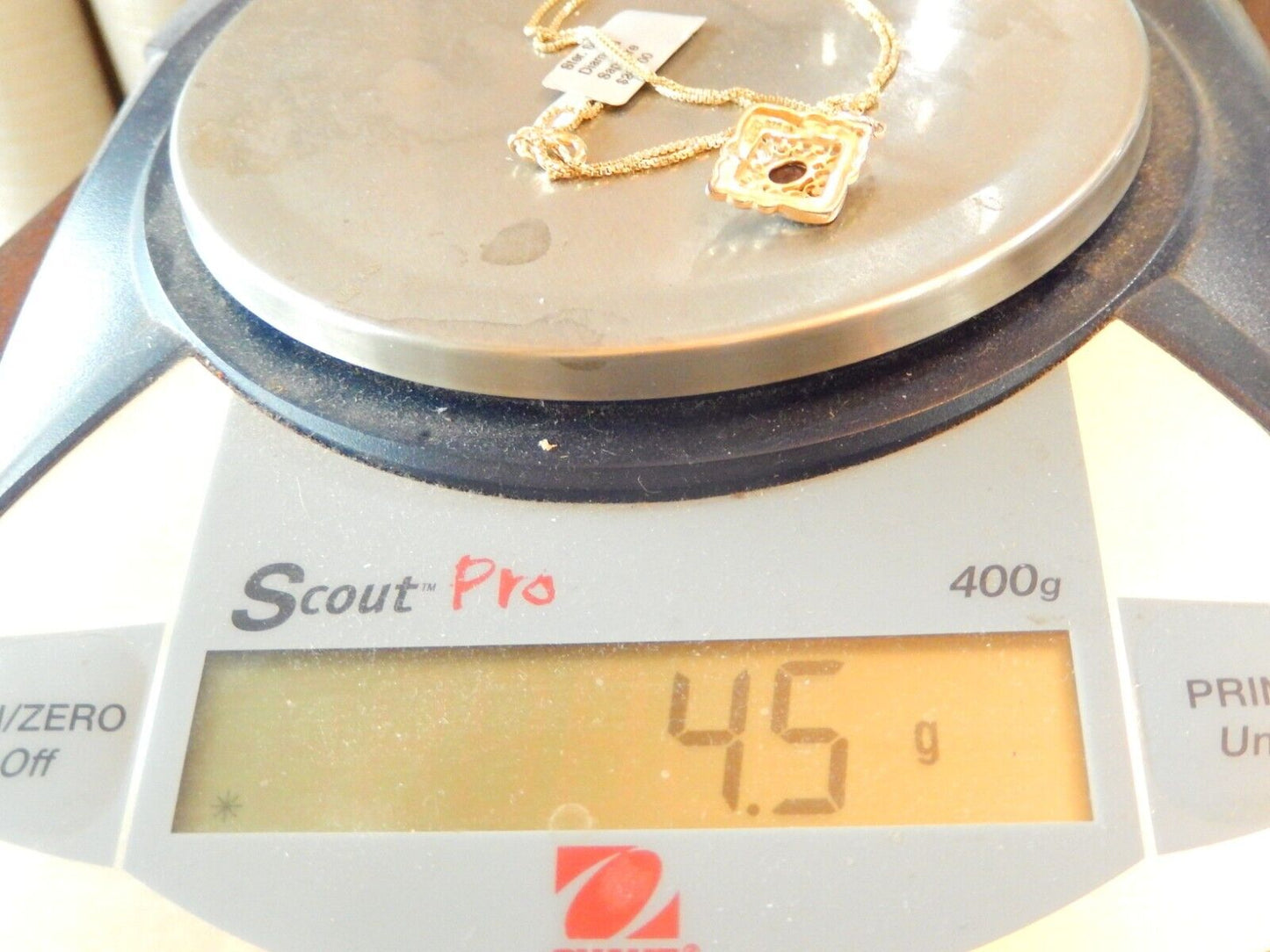 VINTAGE Gold Vermeil 925 Blue Sapphire Diamond Pendant w 18 Vermeil Chain