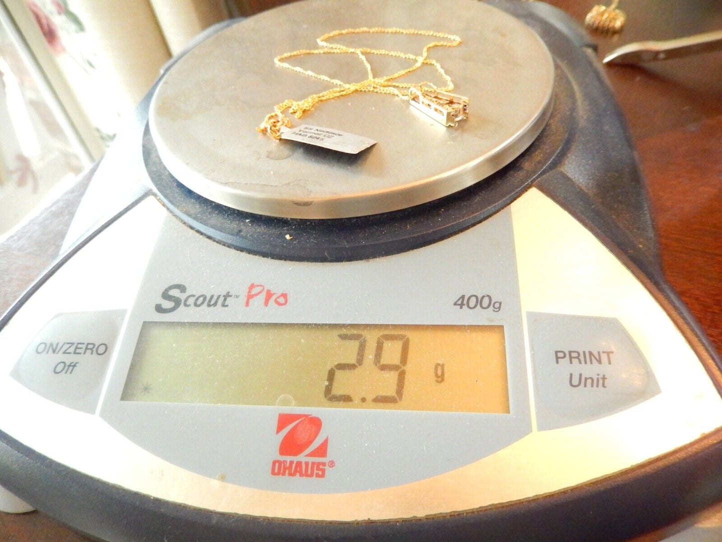 NWT VERMEIL GOLD AND CZ PENDANT STAMPED 925 with 18 GOLD VERMEIL CHAIN