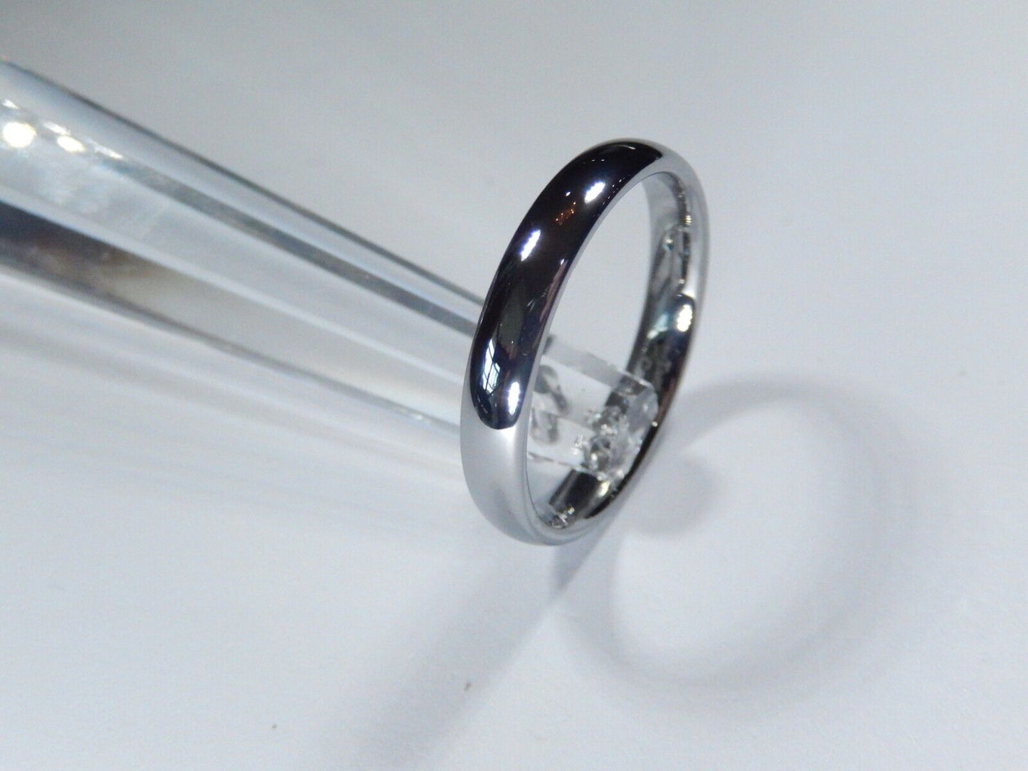 *NEW* Silver Tungsten 4mm Comfort Fit Round Top Wedding Band Size 11
