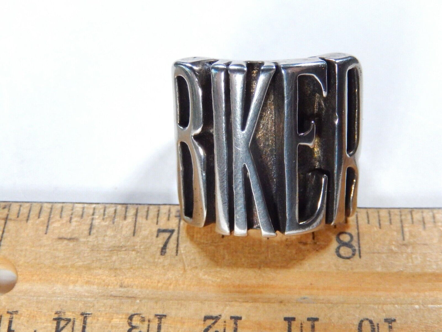 *RARE* G&C 1986 Sterling Silver Men's Biker Motorcycle Large Statement Ring Sz12