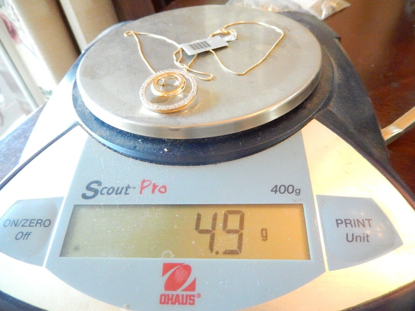 NEWRoss Simons Gold Vermeil 925 Eternity Diamond Pendant w 18 Vermeil Chain