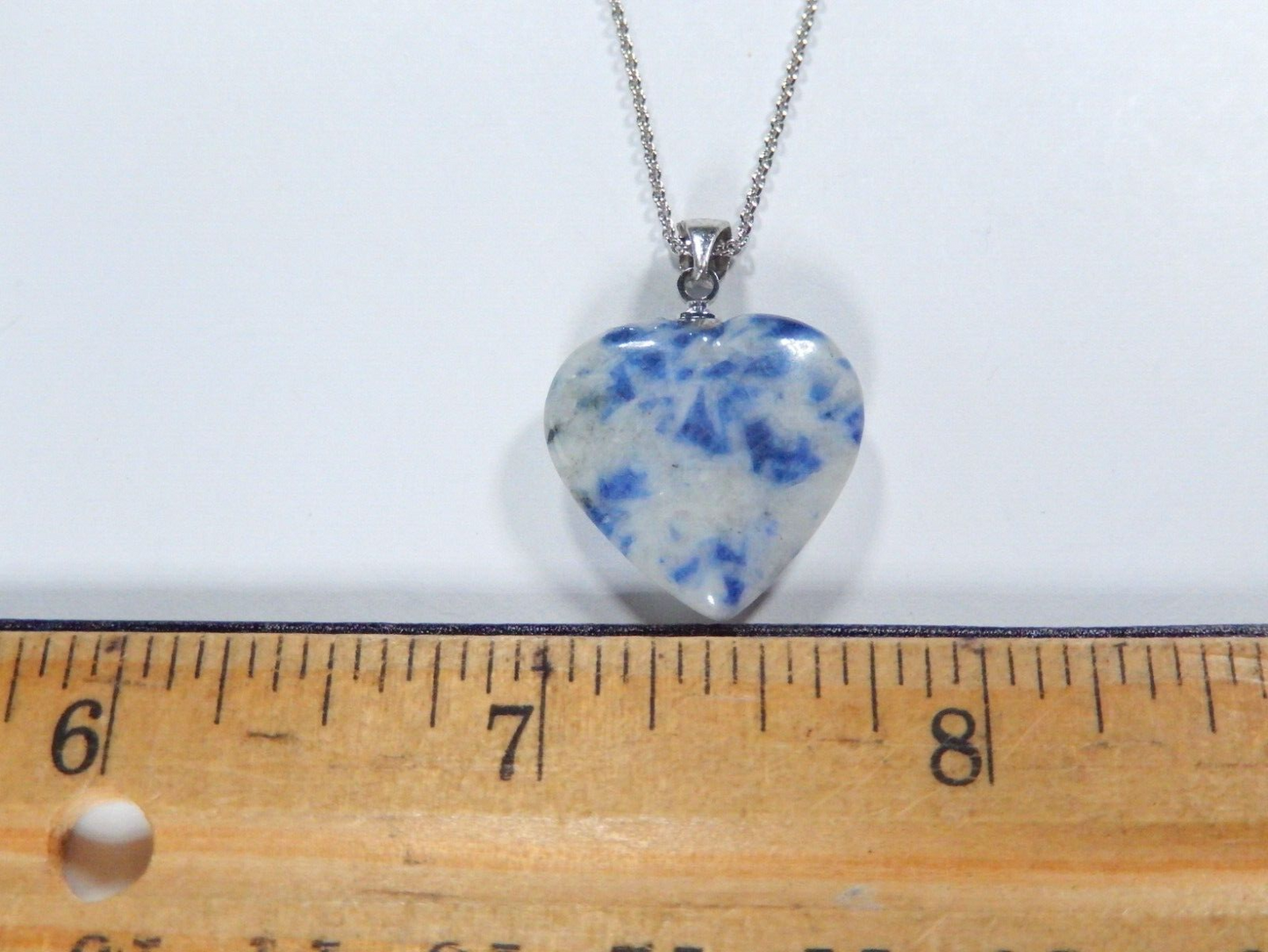 Lapis Lazuli Heart Pendant with 18"Sterling Silver Chain
