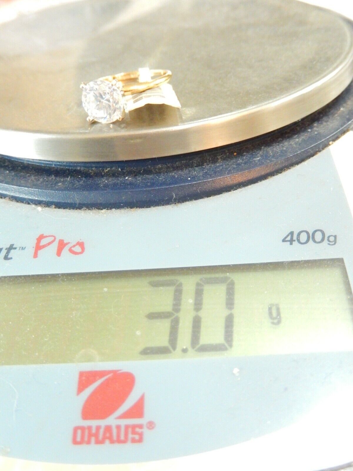 10K Yellow Gold 275CT VVS Solitaire Cubic Zirconia Sparkling Ring Sz 725