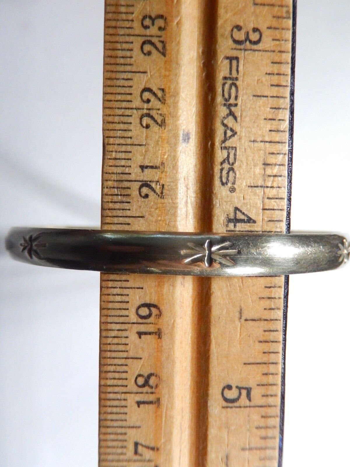*VINTAGE* 6mm Wide Solid Gold Vermeil 925 Sterling Slip On Bangle Bracelet