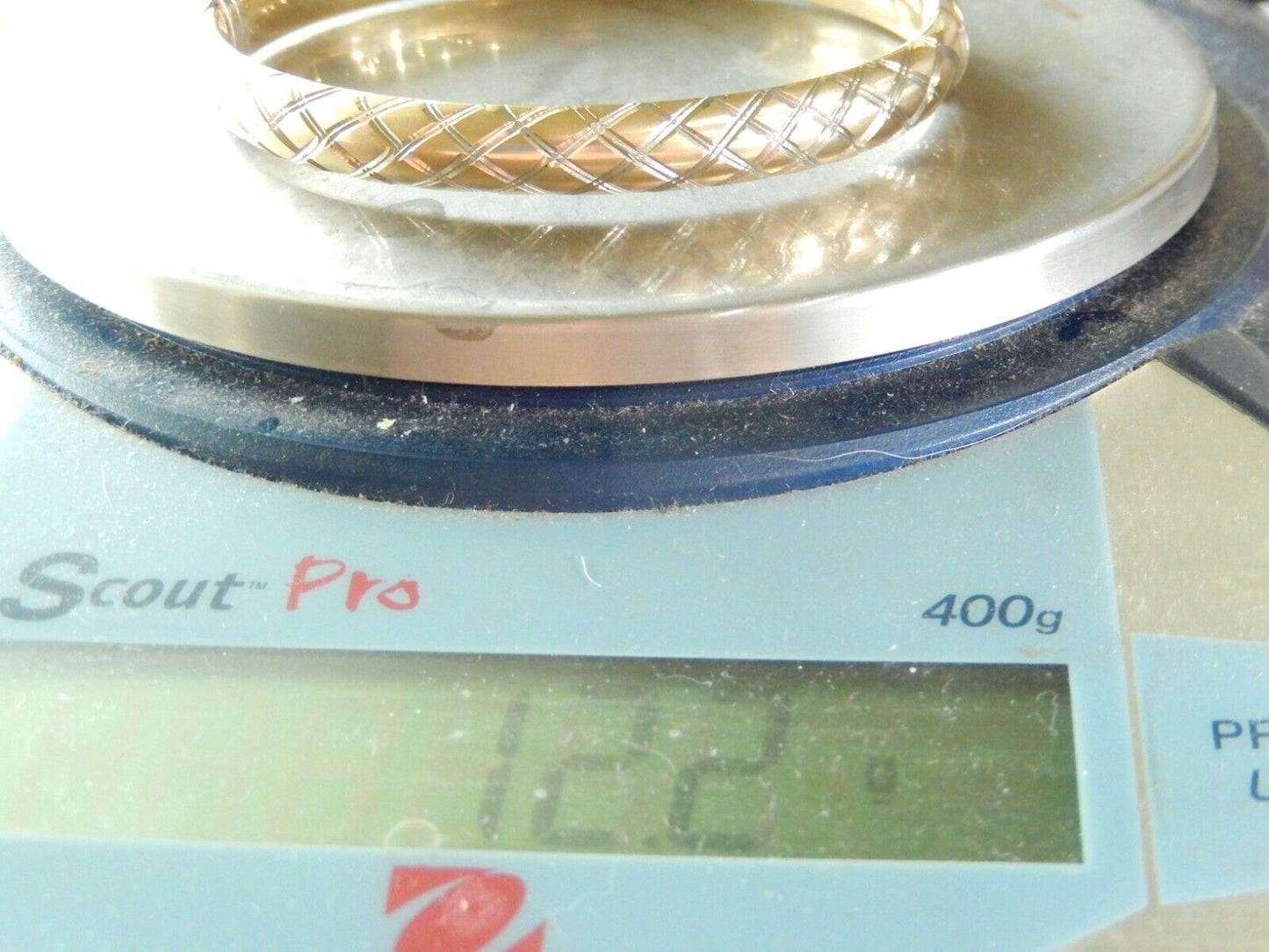 VTG Bangle Bracelet Sterling Silver 925 1/20 14K AU Hinged Gold Plated 12.2 g