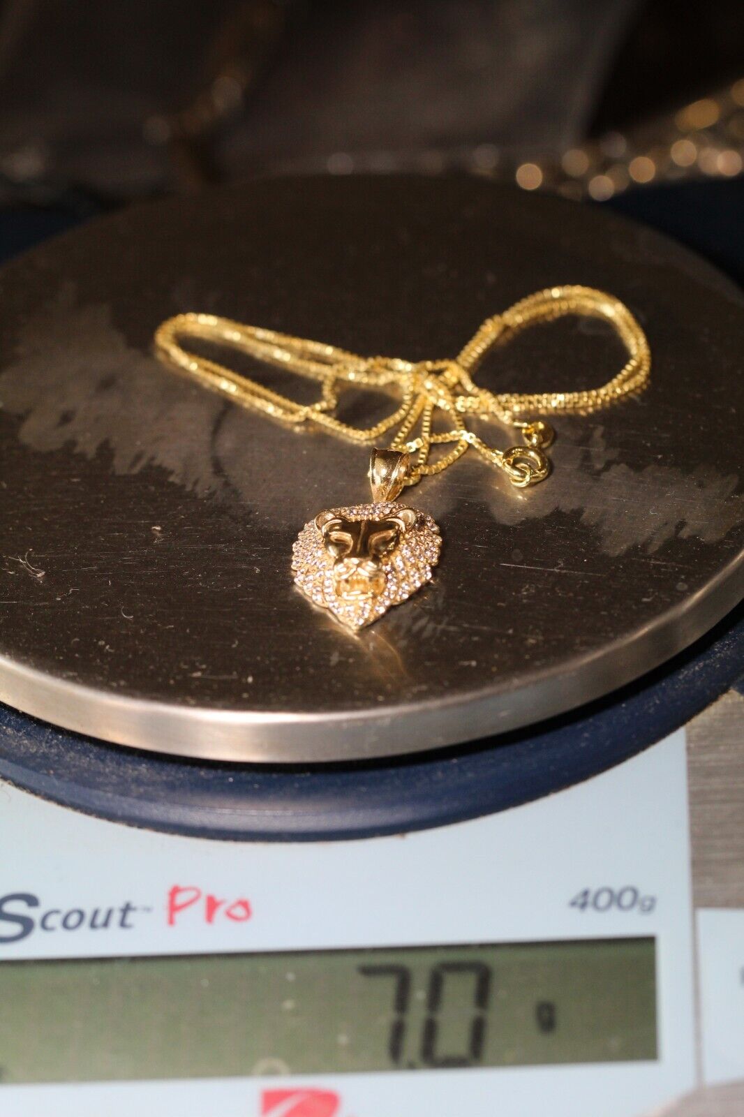*NEW* 10KT Gold Panther Pendant Premium Quality 4.0 mm bail w/20" Vermeil Chain