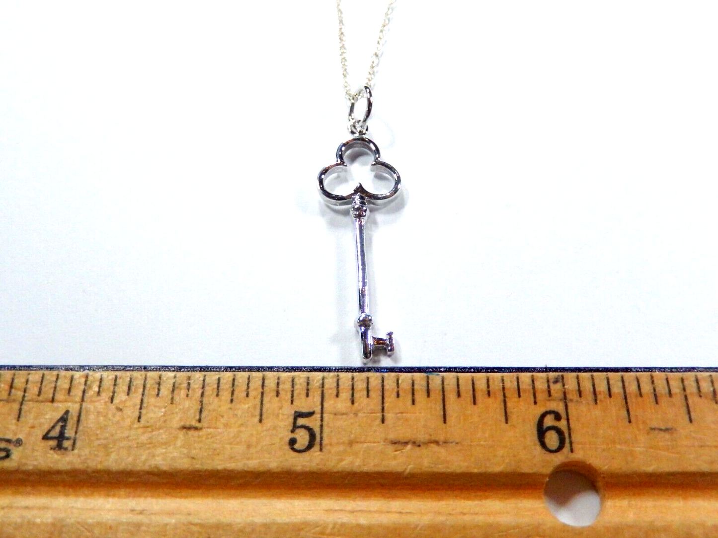 Skeleton Key Sterling Silver 925 Pendant w/18" Sterling Chain