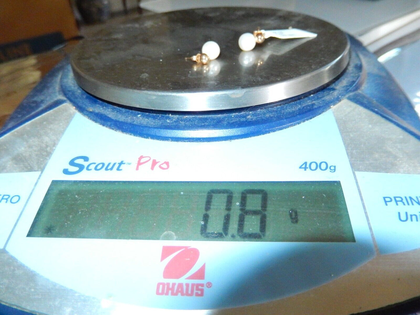 *VINTAGE* 10K Yellow Gold 4mm Ball & 6.75mm Cultured Pearl Stud Earrings