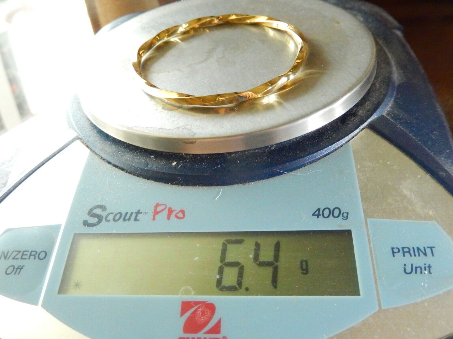 Beautiful 4.0 mm Wide Gold Vermeil .925 Twisted Hinged Bangle Bracelet