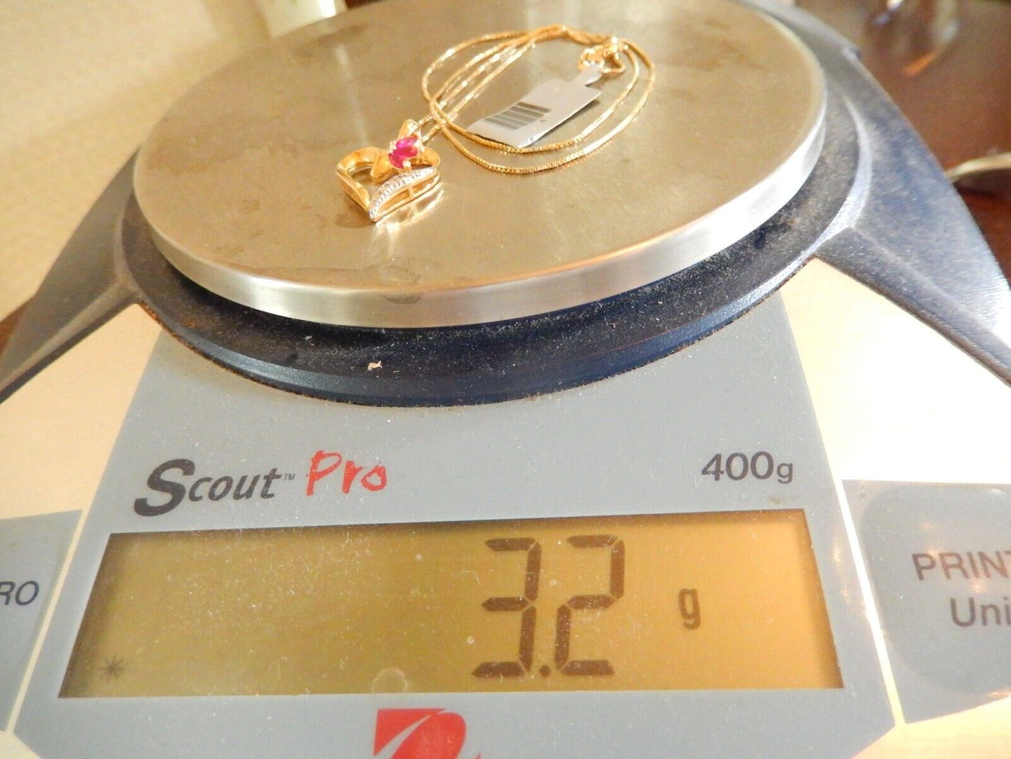 Gold Vermeil 925 Ross Simons Ruby Diamond Heart Pendant w18 Gold 925 Chain