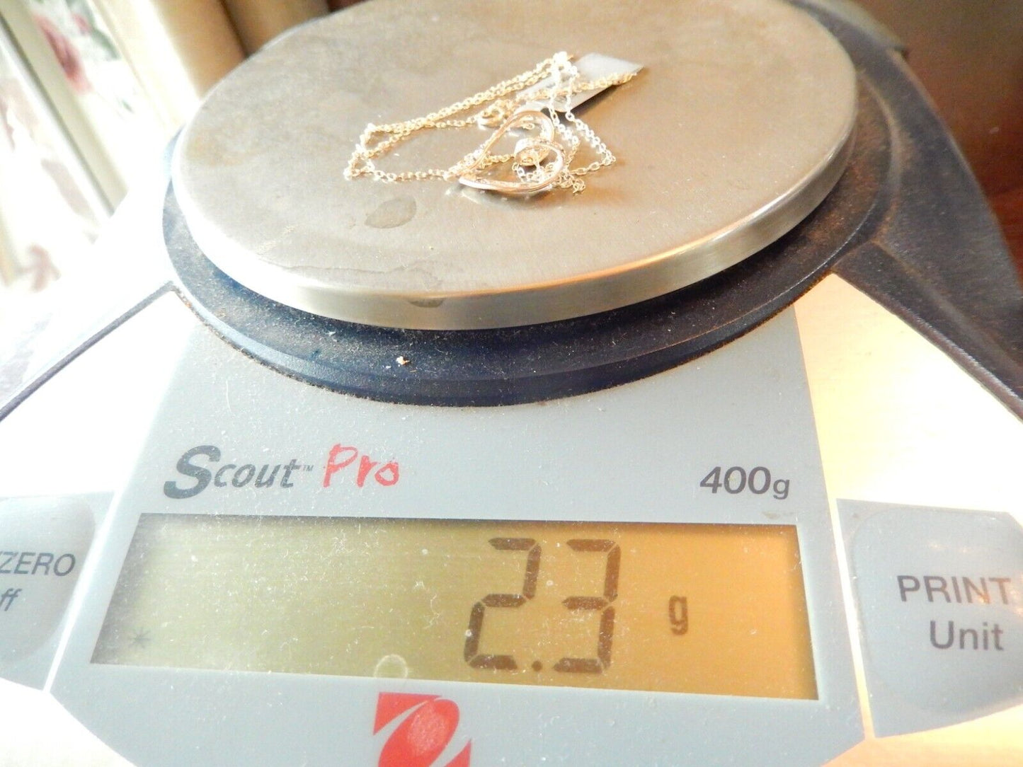 Sterling Silver 925 Floating Cubic Zirconia Heart Pendant on 18 Cable Chain