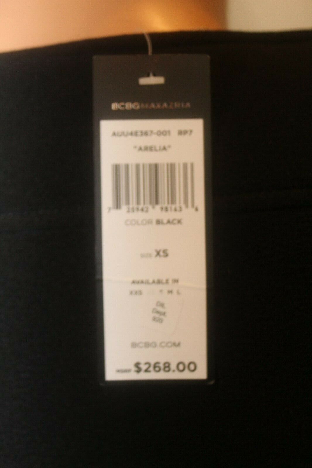 *NWT* $268. BCBG MAXAZRIA "ARELIA" TUXEDO-INSPIRED BLACK ZIP/SNAP JACKET-XS