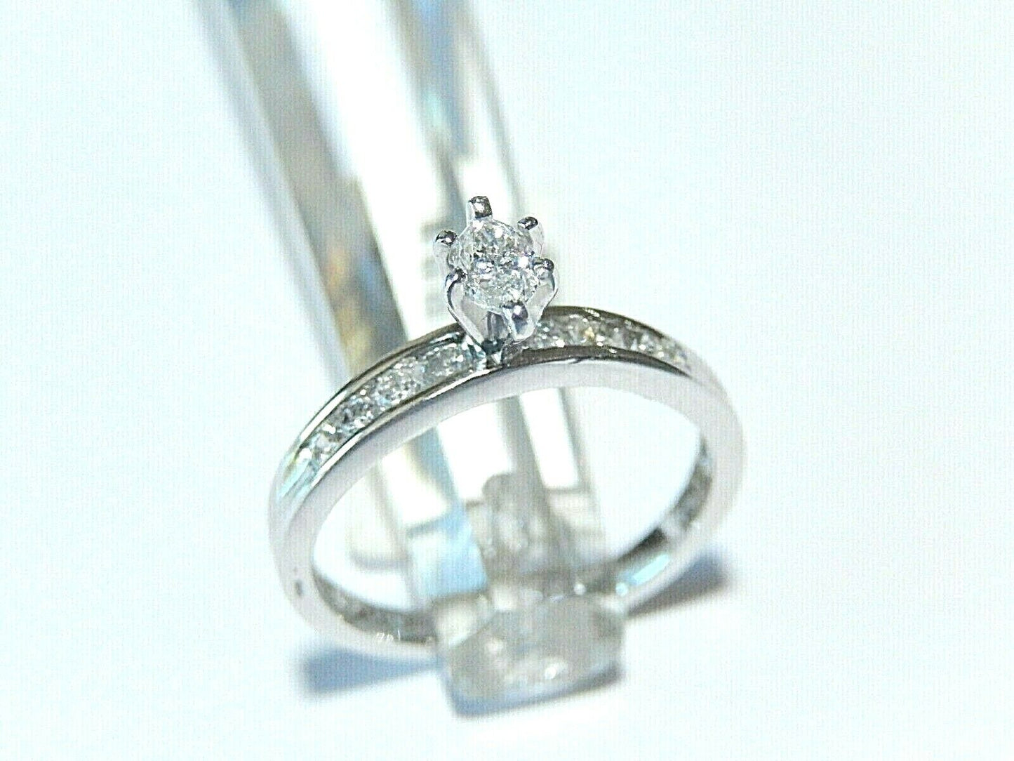 *NWT* 14K White Gold .33CT VS Marquise Natural Diamond Engagement Ring Sz 5.5