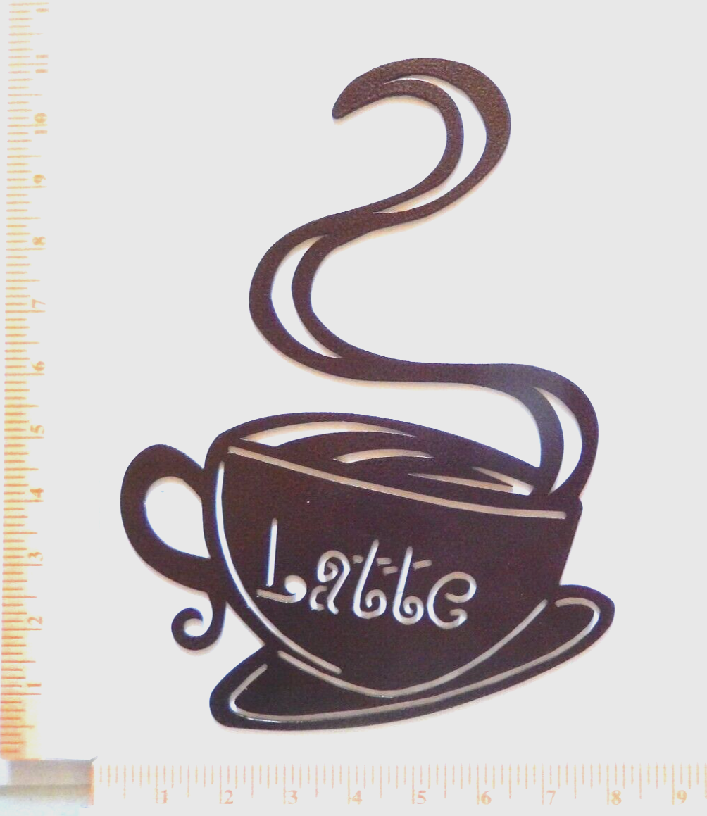 *NEW* "Latte" 14 gauge Copper Brown Powder Coat Metal Sign Wall Decor - 12" x 8"