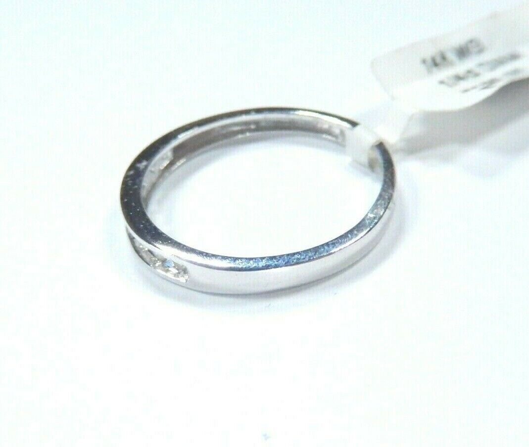 *NWT* 14K White Gold .25ct Natural Diamond Wedding Band Ring Size 7.75