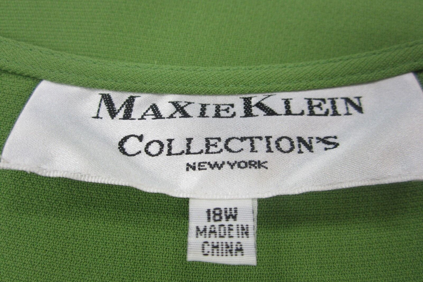 MAXIE KLEIN COLLECTION New York GREEN BEADED NECK TANK BLOUSE TOP SZ 18W