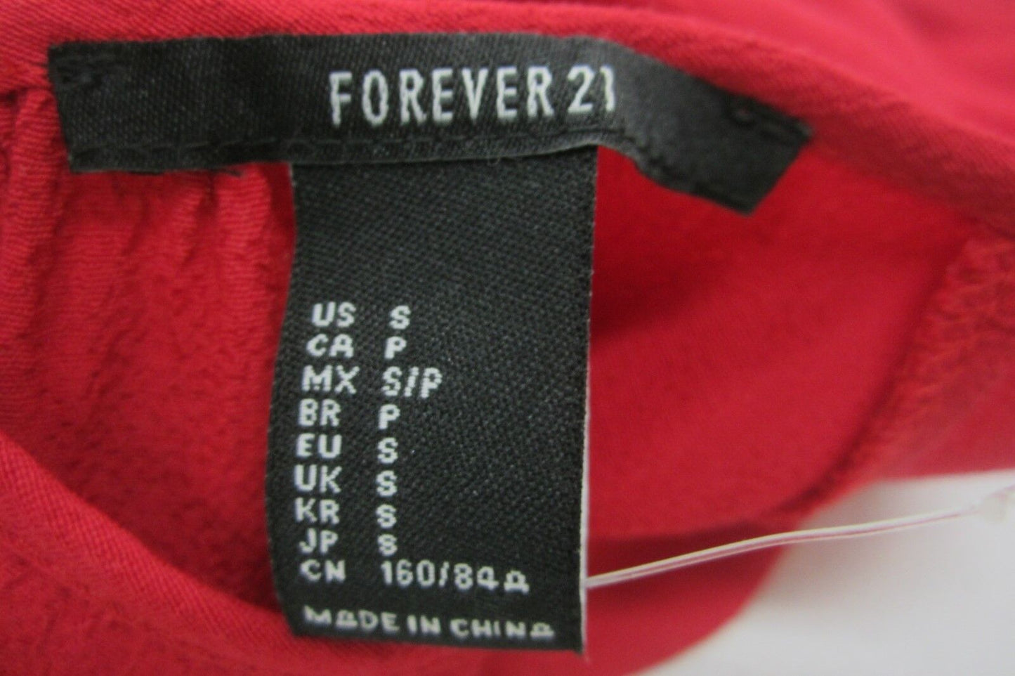 *MINT* Forever 21 SUPER CUTE Short Sleeve Red Linen Top - Sz. Small