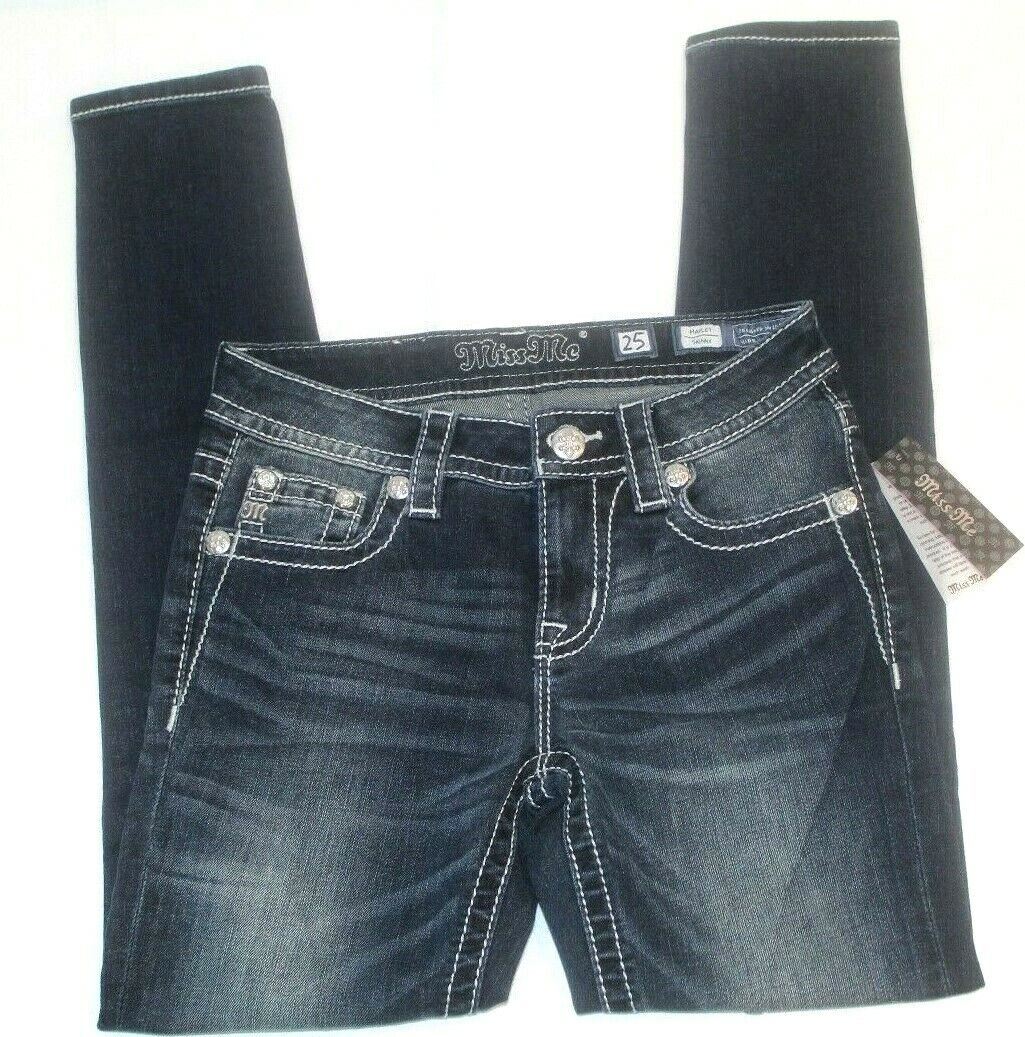 *NWT* $99. Miss Me Women's Hailey Dark Blue Skinny Jean M3274S Size 26 x 30