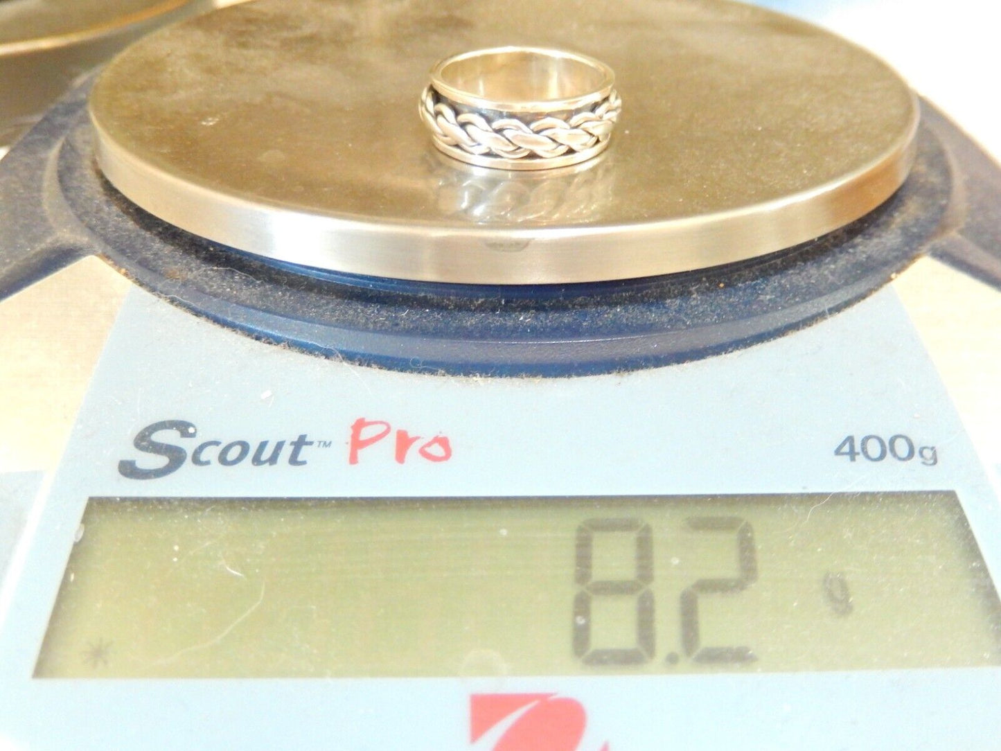 *VINTAGE* Braid Design Sterling Silver Spinner Band Ring - Size 10