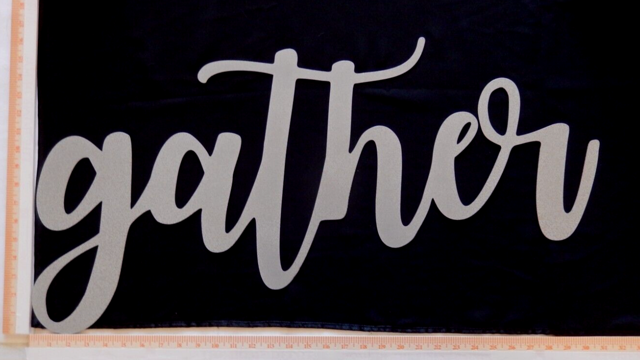 *NEW- EXTRA LARGE - 14ga. "GATHER" Silver Metal Wall Spiritual Art = 31"x16"