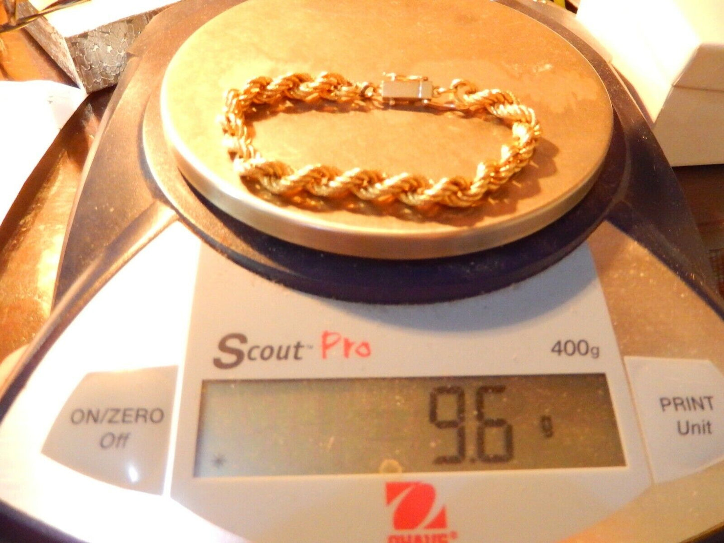 *VINTAGE* 14K YELLOW GOLD 7.25" 6.5mm Rope Bracelet: 1.8 Grams
