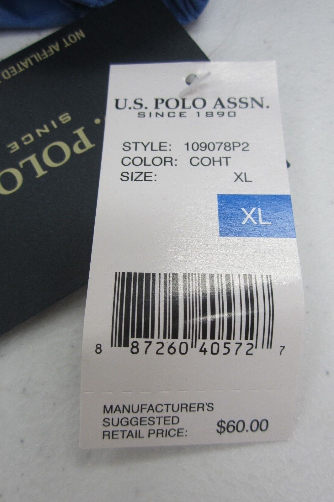 *NEW* Unisex U.S. Polo Assn Co. Rain Hooded Blue Zip Up Jacket Size Small