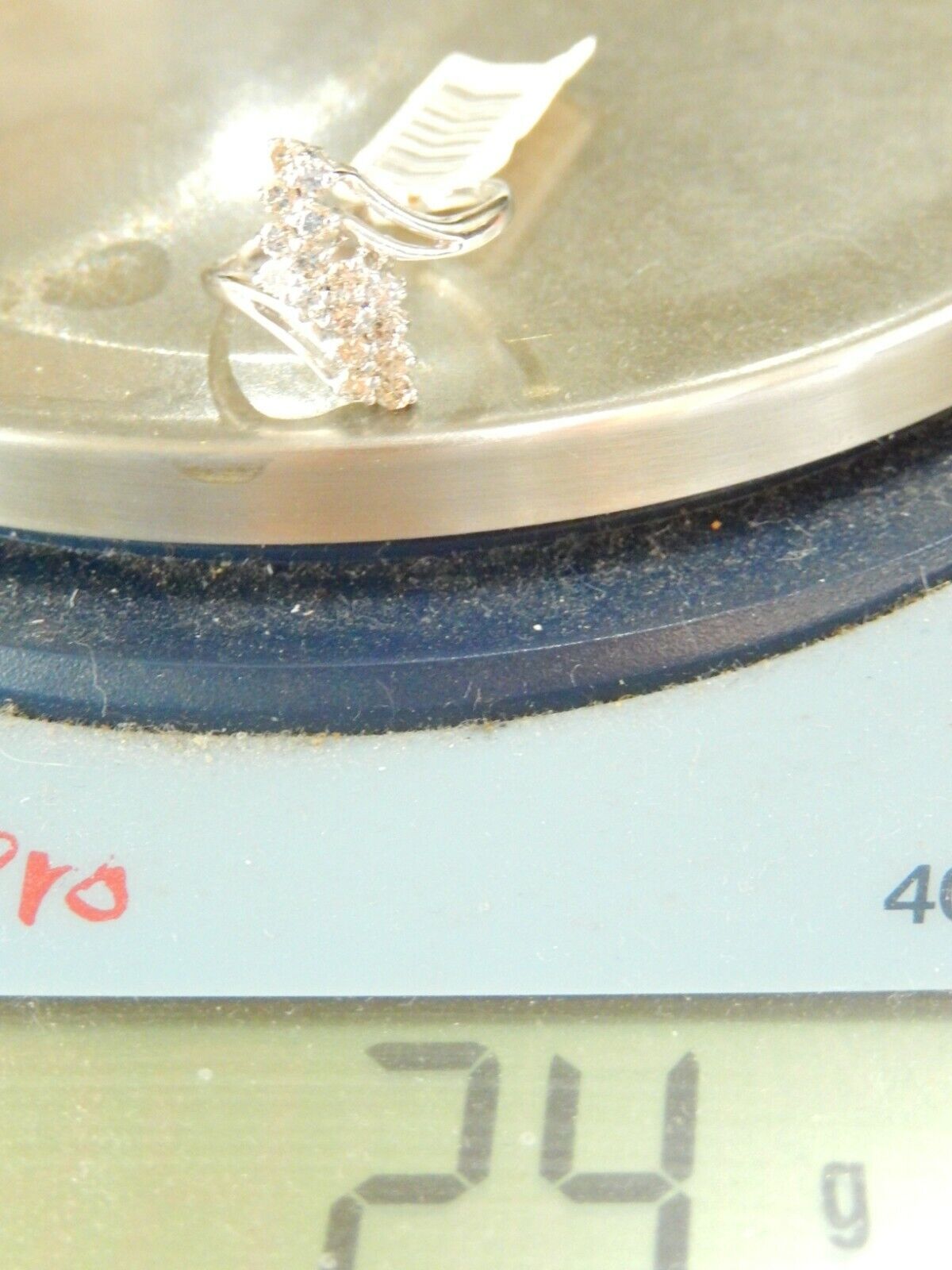 *NWT* 14K WHITE GOLD .50CT NATURAL VS DIAMOND CLUSTER RING Sz 6