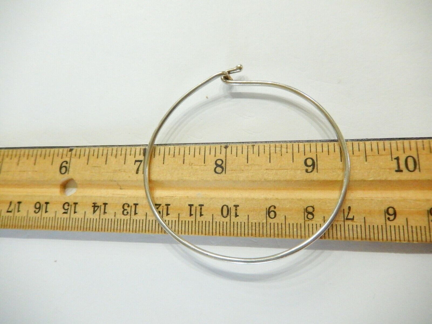 *JAMES AVERY* Sterling Silver Hook On Wire Bracelet 2 1/4" Diameter