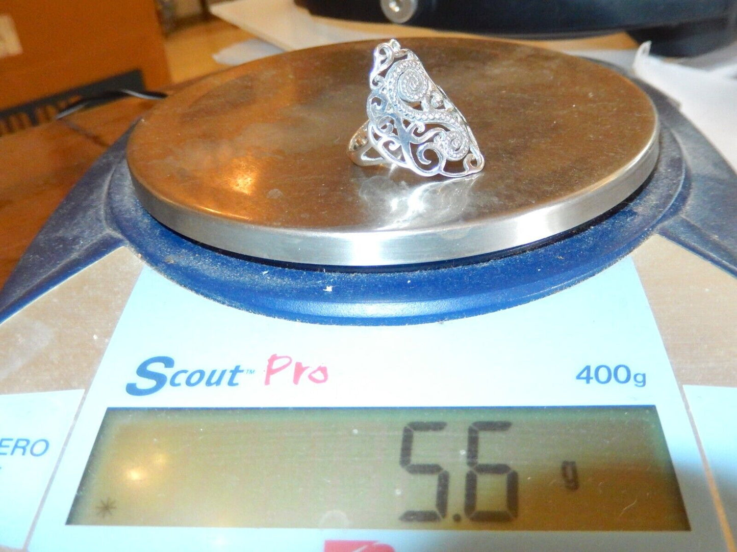 *VINTAGE* Sterling Silver Handcrafted Lace Embroidery Filigree Ring Sz 8