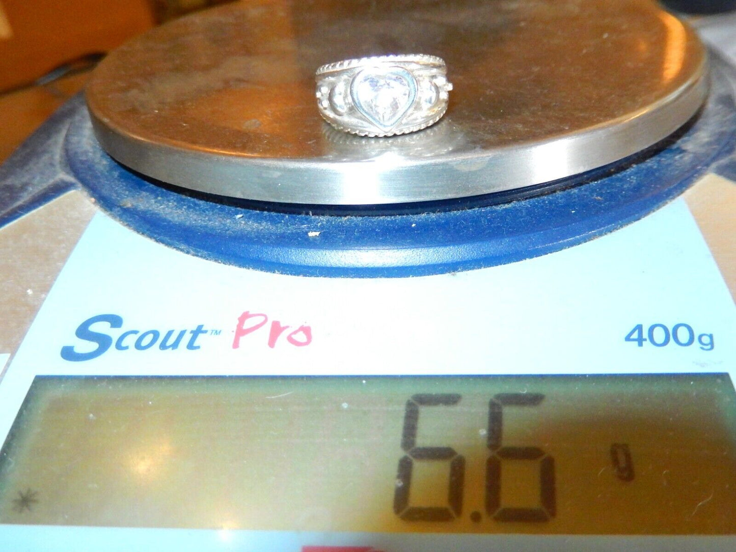 *VINTAGE* Sterling Silver .925 Clear 1.50CT (1.50mm) CZ Heart Ring Size 5