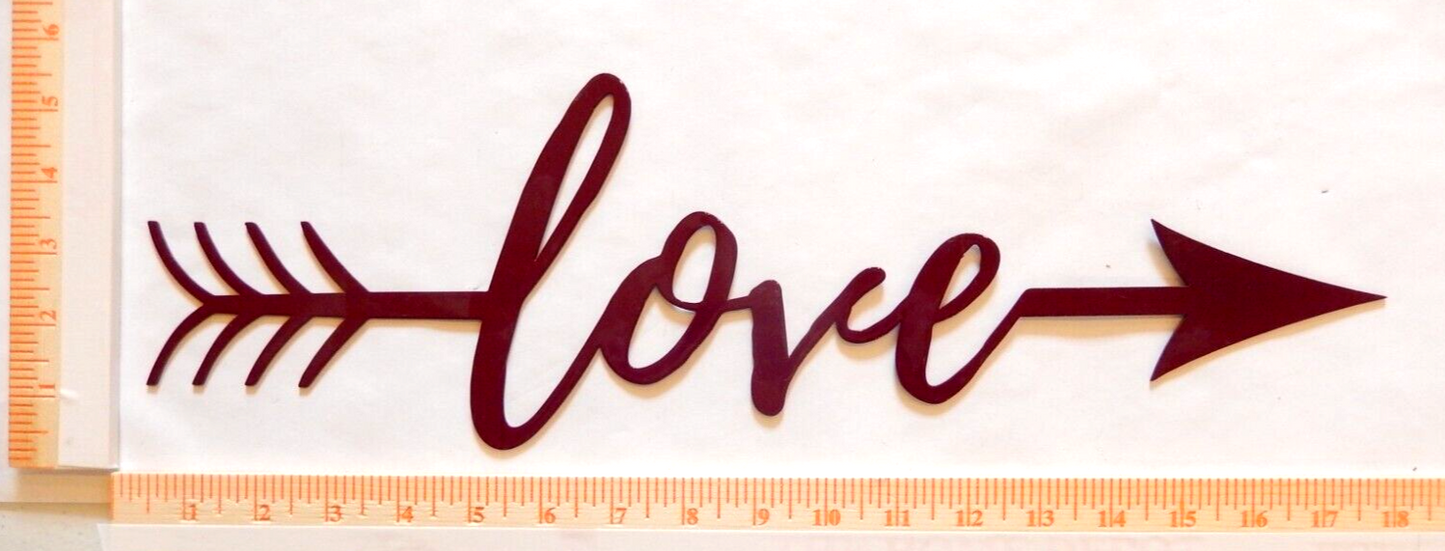 ~NEW~ 14ga. "LOVE With Arrow" Purple Metal Wall Art - 17.5" x 5.5"